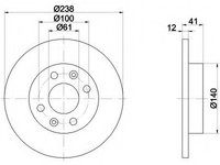 Disc frana 92036103 TEXTAR pentru Renault Super Renault 9 Renault Alliance Renault 11 Renault Encore Renault 19 Renault 21 Renault Express Renault Extra Renault Rapid Renault Clio Renault Megane Renault Twingo Dacia Sandero