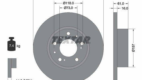 Disc frana 92042900 TEXTAR pentru CitroEn C25