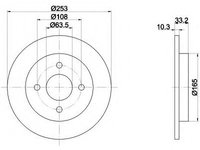 Disc frana 92088403 TEXTAR pentru Ford Sierra Ford Scorpio Ford Focus