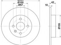 Disc frana 92124703 TEXTAR pentru Chevrolet Meriva Opel Combo Opel Corsa Opel Vita