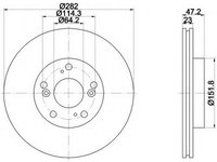 Disc frana 92144403 TEXTAR pentru Honda Ballade Honda Civic Honda Edix Honda Fr-v