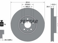 Disc frana 92162305 TEXTAR pentru Volvo S80 Volvo V70 Volvo S60 Volvo Xc70 Ford S-max Volvo V60