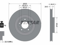 Disc frana 92174403 TEXTAR pentru Mazda Rx
