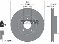 Disc frana 92180703 TEXTAR pentru Mazda 6 2010 2011 2012