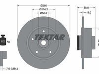 Disc frana 92196003 TEXTAR pentru Renault Megane Renault Fluence