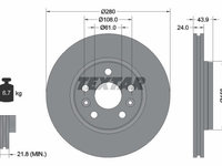 Disc frana 92202403 TEXTAR pentru Renault Safrane Renault Kangoo Mercedes-benz Citan