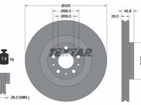 Disc frana 92237603 TEXTAR pentru Fiat Doblo Fiat Pratico Opel Combo Fiat 500l