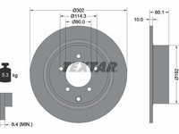 Disc frana (92255103 TEXTAR) MITSUBISHI,PEUGEOT