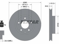 Disc frana 92267503 TEXTAR pentru Mazda 3 Mazda Cx-3