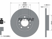 Disc frana 92268003 TEXTAR pentru Peugeot 308 CitroEn C4 Peugeot 3008 Opel Grandland Peugeot Rifter CitroEn Grand Opel Combo Peugeot 508 CitroEn Berlingo