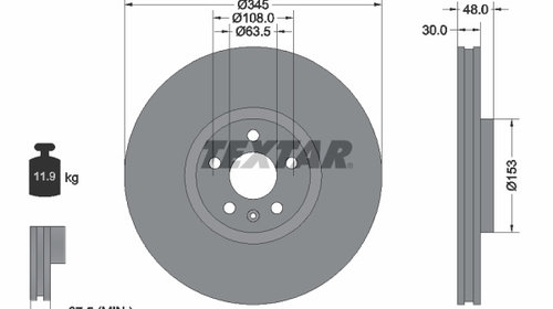 Disc frana 92289805 TEXTAR pentru Volvo Xc40 