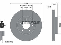 Disc frana 92290503 TEXTAR pentru Hyundai I30 Kia Ceed Kia Proceed