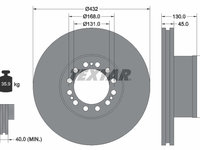 Disc frana 93087200 TEXTAR pentru Vw Beetle Vw Carocha Vw Coccinelle Vw Escarabajo Vw Fusca Vw Kaefer Vw Kever Vw Super Vw Eurovan Vw Kombi Vw Transporter Volvo S40 Vw Golf Skoda Yeti Volvo S80 Nissan Dualis Nissan Qashqai Skoda Favorit Vw Caravelle 