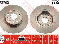 Disc frana ALFA 166 2,0-3, - OEM-TRW: DF2762|DF2762 - W02203209 - LIVRARE DIN STOC in 24 ore!!!