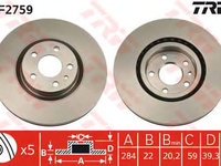 Disc frana ALFA GTV/SPIDER 95-05 - OEM-TRW: DF2759|DF2759 - W02203207 - LIVRARE DIN STOC in 24 ore!!!