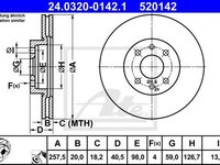 Disc frana ALFA ROMEO 145 (930) (1994 - 2001) ATE 24.0320-0142.1 piesa NOUA