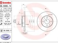 Disc frana ALFA ROMEO 145 (930) (1994 - 2001) BREMBO 08.5085.11 piesa NOUA