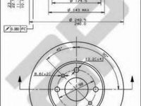 Disc frana ALFA ROMEO 145 (930), ALFA ROMEO 33 (907A), ALFA ROMEO 33 Sportwagon (907B) - METZGER 14127