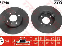 Disc frana ALFA ROMEO 155 (167) (1992 - 1997) TRW DF1740 piesa NOUA