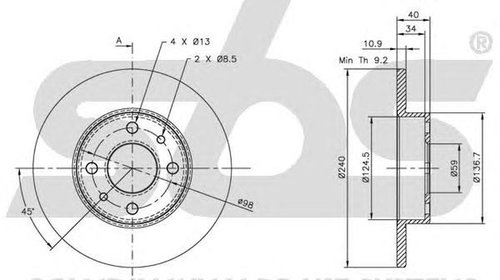 Disc frana ALFA ROMEO 155 167 SBS 1815209922