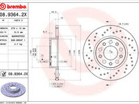 Disc frana ALFA ROMEO 159 Sportwagon (939) (2006 - 2011) BREMBO 08.9364.2X