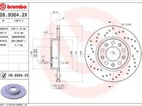 Disc frana ALFA ROMEO 159 Sportwagon (939) (2006 - 2011) BREMBO 08.9364.2X piesa NOUA