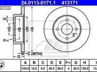 Disc frana ALFA ROMEO 33 (905), ALFA ROMEO 33 (907A), ALFA ROMEO 33 Sportwagon (905A) - ATE 24.0113-0171.1