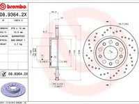 Disc frana ALFA ROMEO SPIDER (939_, 939) (2006 - 2010) BREMBO 08.9364.2X piesa NOUA