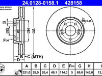 Disc frana ATE 24.0128-0158.1