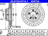 Disc frana ATE 24.0134-0114.1