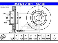 Disc frana Ate 24013001881, parte montare : punte fata