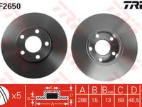 Disc frana AUDI 100 (4A, C4) (1990 - 1994) TRW DF2650