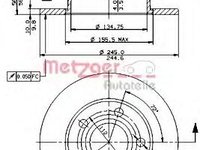 Disc frana AUDI 100 limuzina (4A, C4), AUDI 100 Avant (4A, C4), AUDI A6 limuzina (4A, C4) - METZGER 14475