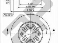 Disc frana AUDI 90 (8C, B4), AUDI 80 Avant (8C, B4), AUDI COUPE (89, 8B) - METZGER 14839 V