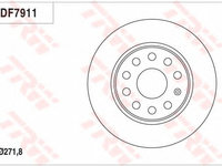 Disc frana AUDI A1 (8X1, 8XF) - OEM - TRW: DF7911 - Cod intern: W02202850 - LIVRARE DIN STOC in 24 ore!!!