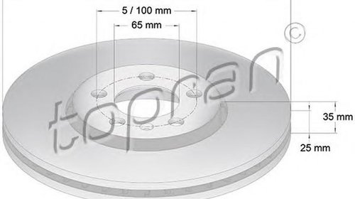 Disc frana AUDI A1 8X1 8XK 8XF TOPRAN 107682