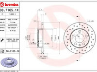 Disc frana AUDI A1 Sportback (8XA, 8XF, 8XK) (2011 - 2016) BREMBO 08.7165.1X