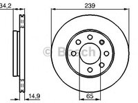 Disc frana AUDI A2 (8Z0) - OEM - BOSCH: 0986479B42|0 986 479 B42 - W02320222 - LIVRARE DIN STOC in 24 ore!!!