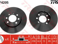 Disc frana AUDI A2 (8Z0) - OEM - TRW: DF4205 - Cod intern: W02305758 - LIVRARE DIN STOC in 24 ore!!!