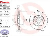 Disc frana AUDI A3 (8L1) (1996 - 2003) BREMBO 09.A652.11 piesa NOUA