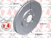 Disc frana AUDI A3 (8L1) (1996 - 2003) ZIMMERMANN 100.1235.52 piesa NOUA