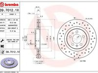 Disc frana AUDI A3 8L1 BREMBO 09.7012.1X