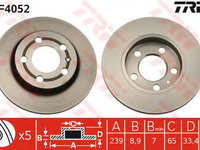 Disc frana AUDI A3 (8L1) - OEM - TRW: DF4052 - Cod intern: W02149288 - LIVRARE DIN STOC in 24 ore!!!