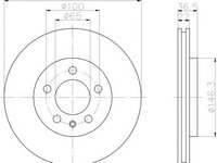 Disc frana AUDI A3 (8L1), SKODA OCTAVIA (1U2), VW GOLF Mk IV (1J1) - HELLA PAGID 8DD 355 105-351