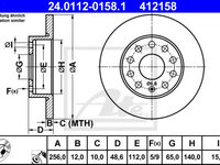 Disc frana AUDI A3 (8P1) (2003 - 2012) ATE 24.0112-0158.1