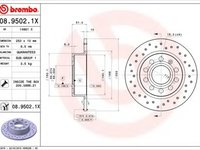 Disc frana AUDI A3 (8P1) (2003 - 2012) BREMBO 08.9502.1X piesa NOUA