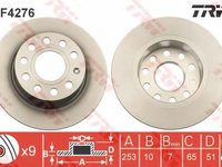 Disc frana AUDI A3 (8P1) (2003 - 2012) TRW DF4276 piesa NOUA