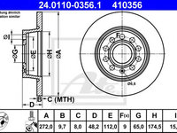 Disc frana AUDI A3 Limousine (8VS) (2013 - 2020) ATE 24.0110-0356.1