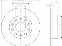 Disc frana AUDI A3 Sportback (8PA) (2004 - 2013) HELLA PAGID 8DD 355 109-641 piesa NOUA