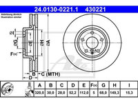 Disc frana Audi A4, 2007-2016, A5, 2007-2017, A6, 11.2010-2018, A7 10.2010-2018, Q5, 11.2008-2017, ATE